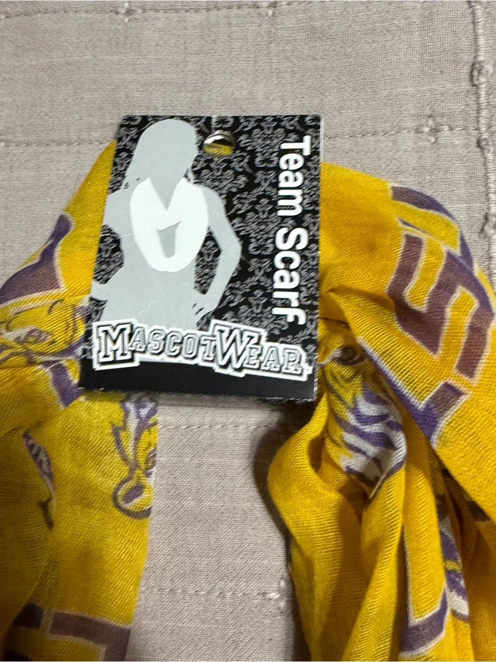 New MascotWear LSU Tigers SEC NCAA Gold Purple Team Scarf